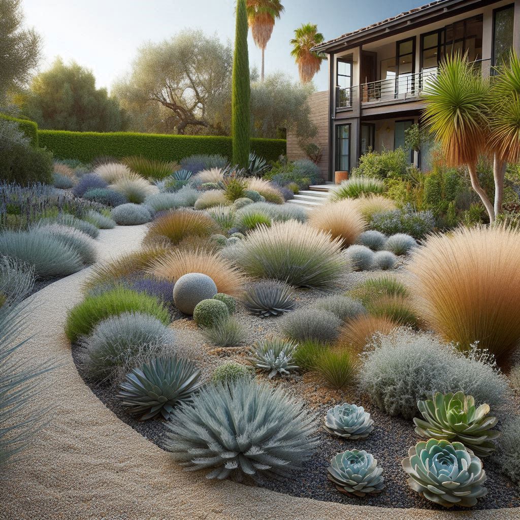 Water-wise garden design with native plants and minimal irrigation requirements