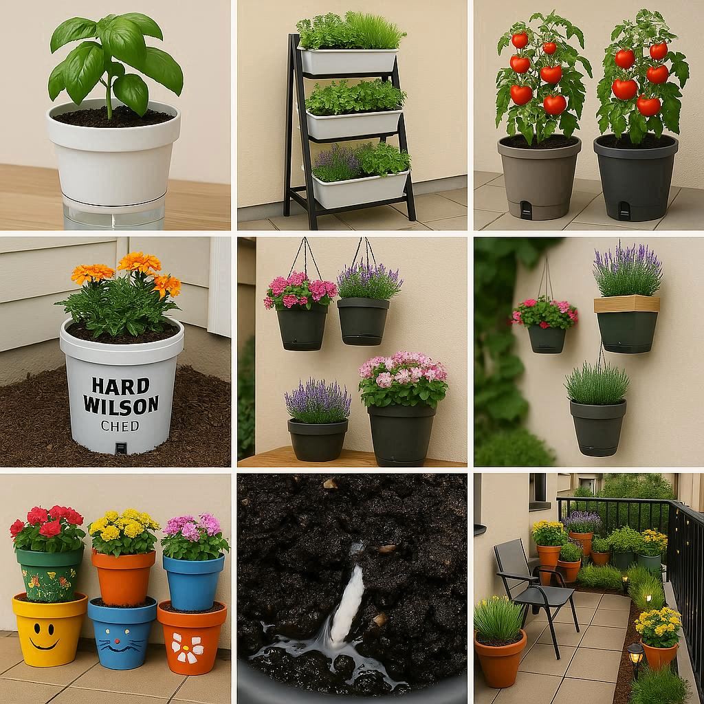 DIY self-watering container ideas, budget-friendly self-watering containers, container gardening solutions, easy self-watering planter ideas, low-maintenance container garden, creative self-watering container projects