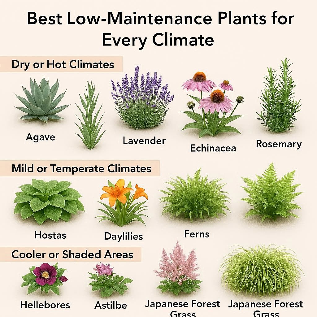 low-maintenance garden design, easy garden landscaping, drought-tolerant plants, sustainable garden ideas, smart irrigation system, modern backyard design, time-saving garden tips, native plant garden, eco-friendly landscaping.