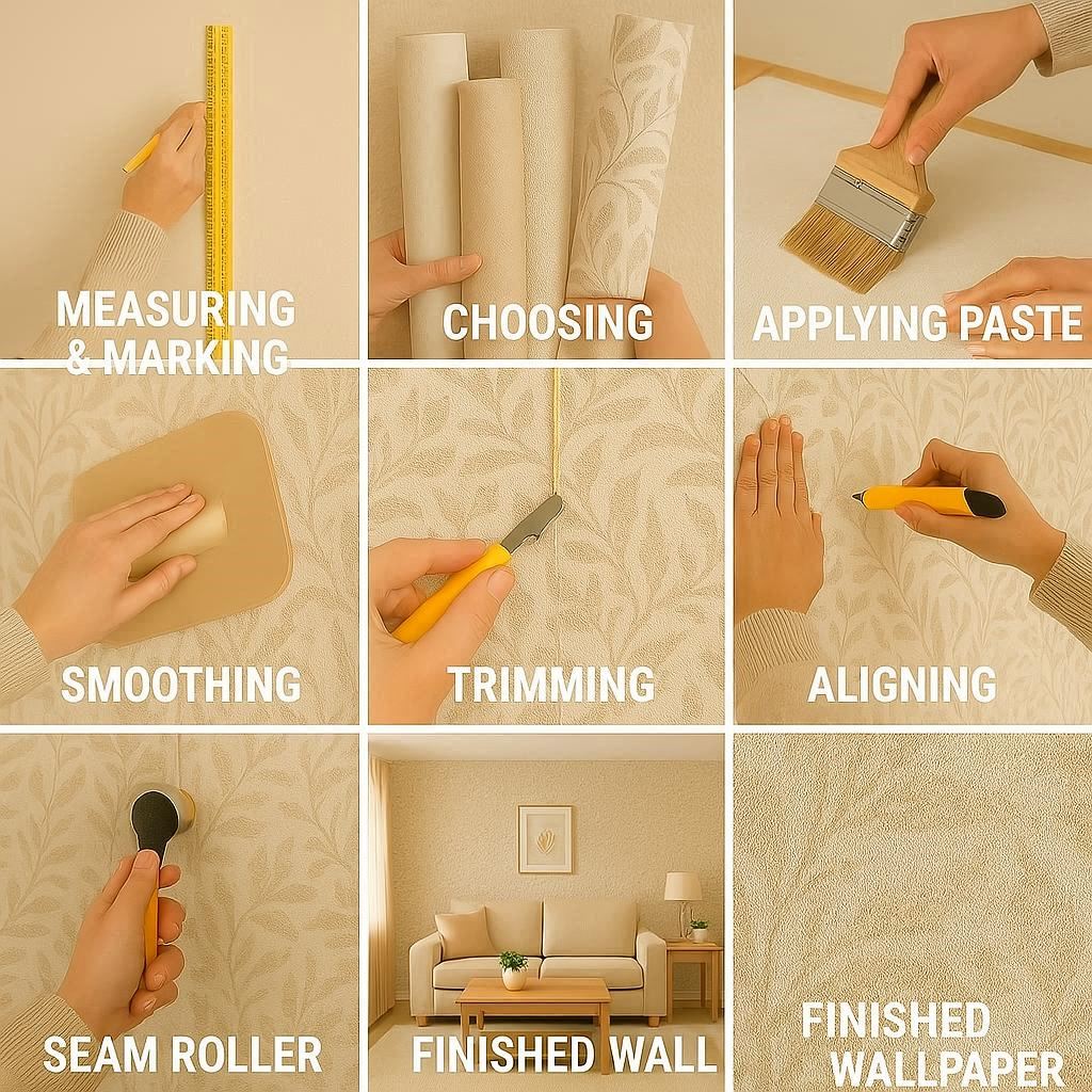 wallpaper installation tips, DIY wallpaper installation, beginner-friendly wallpaper techniques, budget wallpaper ideas, how to install wallpaper perfectly, wallpaper hanging guide, wallpaper prep and finishing tips