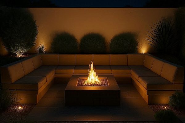 Backyard Ideas with Fire Pit Seating Area