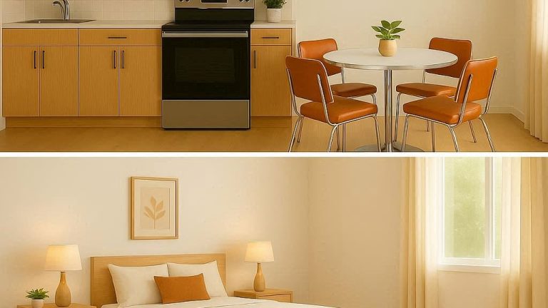 mid-century modern house tour, authentic retro home design, mid-century modern interior inspiration, budget-friendly retro home ideas, mid-century modern living room ideas, retro kitchen and dining inspiration